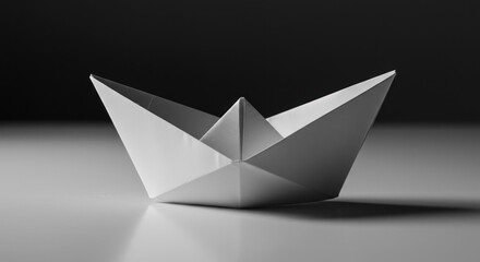 Folded paper boat craft project