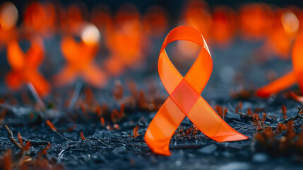 International Day for the Elimination of Violence Against Women symbolic orange ribbon, protest march, unity theme