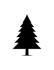 Simple Black Christmas Tree Silhouette.