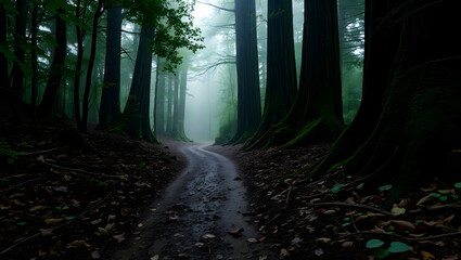 Fototapeta premium Rainy Forest Path