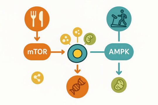 Understanding Nutritional Pathways of mTOR and AMPK Signaling in Cellular Metabolism Enhancing Health Outcomes and Longevity Through Balanced Dietary Practices and Exercise Routines