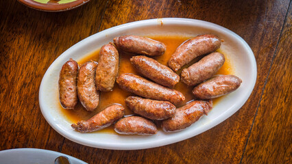 sausages on a plate