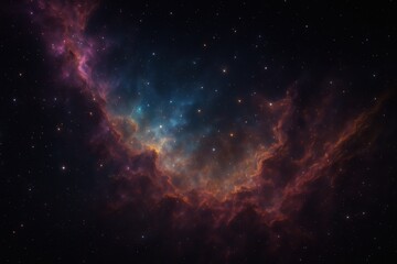 Fototapeta premium Prismatic cosmic nebula with swirling stardust and luminous gas clouds in deep space vibrant gradient colors and high detail background