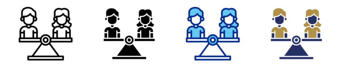Gender Equality  Icon Set Multiple Style Collection