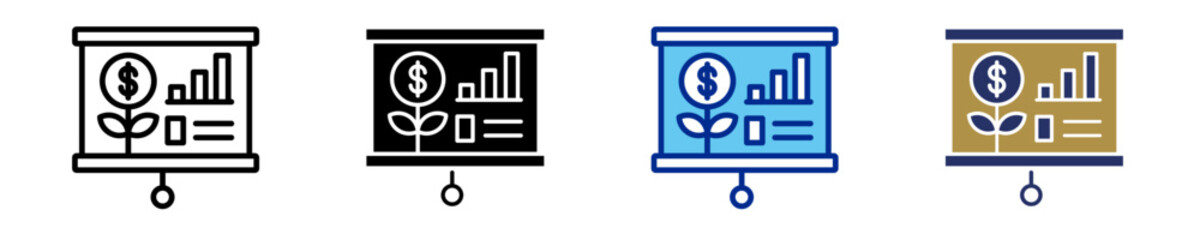 Presentation  Icon Set Multiple Style Collection