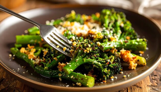 Roasted broccoli with topping