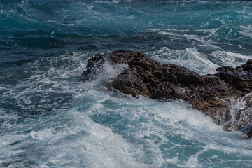 Crashing Waves on the Rocky Coast of Crete