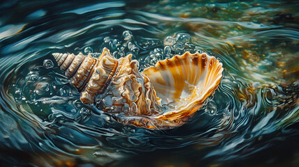 shell, sea, beach, nature, water, ocean, marine, object, spiral, summer, tropical, shellfish, aquatic