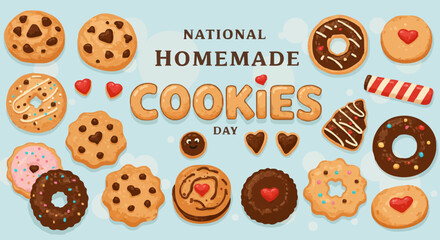 Vector illustration National homemade cookies day
