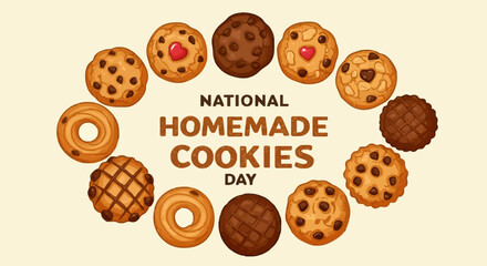 Vector illustration National homemade cookies day