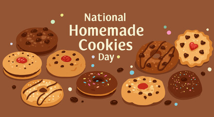 Vector illustration National homemade cookies day