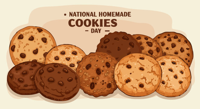 Vector illustration National homemade cookies day