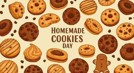 Vector illustration National homemade cookies day