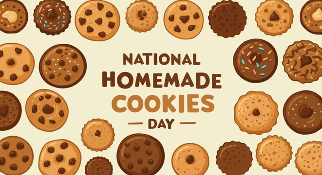 Vector illustration National homemade cookies day - Powered by Adobe