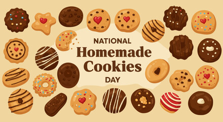 Vector illustration National homemade cookies day