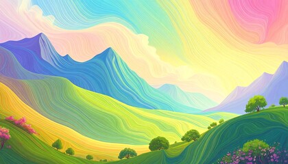 Obraz premium Colorful abstract landscape (1)