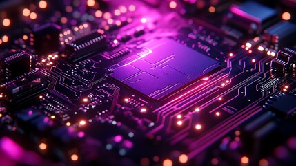 Fototapeta premium Futuristic Electronic Circuit Board Digital Transformation AI Concept.