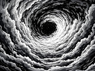 Swirling Vortex of Clouds A Descent into the Unknown
