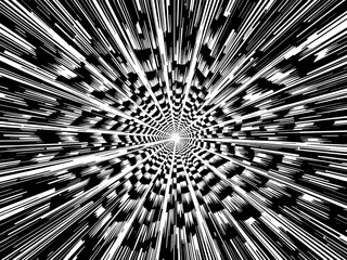 Abstract Black and White Radial Burst