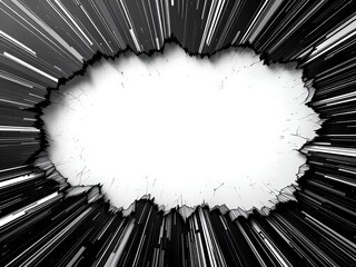 Explosive Burst of Light in Black and White