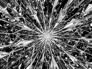 Abstract explosion of lines and shapes, futuristic artwork