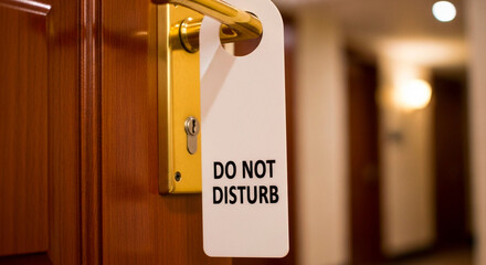  Do Not Disturb Sign on a Hotel Door