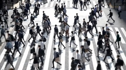 High Angle View of Pedestrians Walking across Zebra Crossing in Daylight