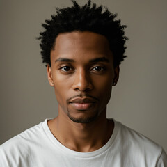 Obraz premium young black man with serious expression