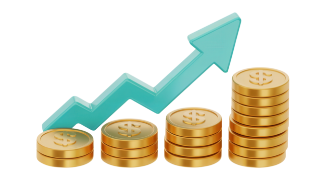 Visualize your financial success with this rising profits chart concept