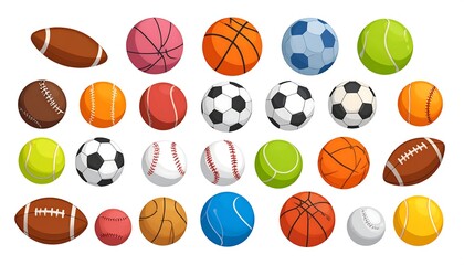 Colorful sports balls collection