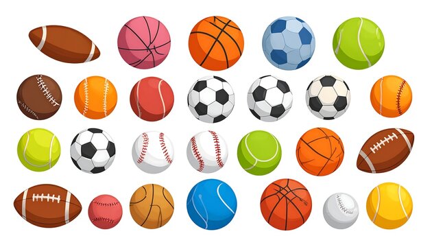 Colorful sports balls collection