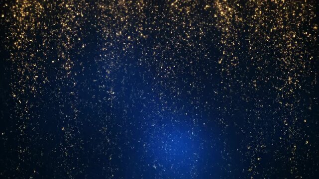 A shower of golden glittering light particles gently falls, creating a festive seamlessly looping abstract background creative, digital art, inspiration