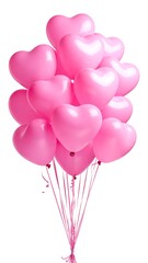 Bunch of pink heart-shaped balloons (1)
