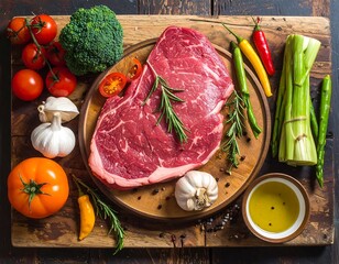 Aromatic steak preparation with seasonal vegetables