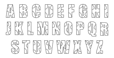 Decorative outline abc letters for kids coloring book page a to z alphabets playful font  © ShawezStock