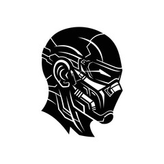 Futuristic Profile of a Masked Headpiece Design