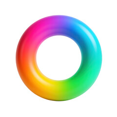 Colorful Gradient Ring on Black isolated on transparent background