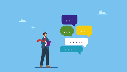 Businessman write client requirements from discussion. Requirements gathering, client demand or customer opinion, summary or meeting conclusion, stakeholders use case, lecture or meeting note.