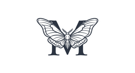 Elegant Butterfly Design Integrated with Letter 