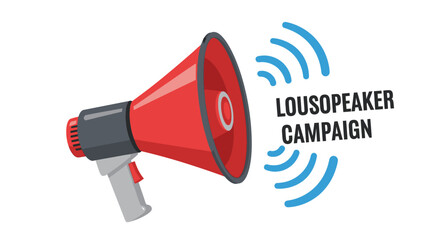 Red and Grey Loudspeaker for Campaign Announcement