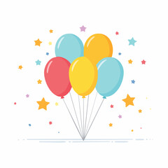 Colorful balloons vector background for birthday party celebration