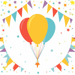 Colorful balloons vector background for birthday party celebration