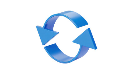 Dynamic blue arrow symbol representing process, cycle, or refresh concept