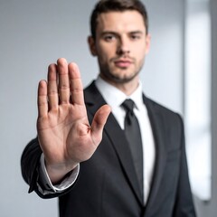 Businessman stopping