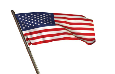 Stars and Stripes Unfurled: A vibrant depiction of the United States flag, rendered in exquisite detail, fluttering proudly against the breeze. Capturing patriotism.