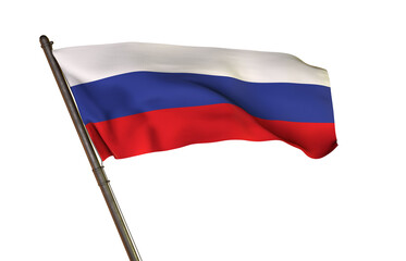 Russian Federation Flag: A vibrant depiction of the Russian Federation's flag, its horizontal bands of white, blue, and red rippling gently in a soft breeze, symbolizing national pride and unity.