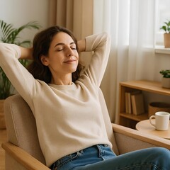 
a woman in a quiet moment