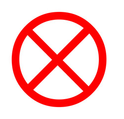 Warning symbol of a red circle sign with a white line prohibiting no entry or no parking illustration