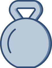 Kettlebell vector icon with a transparent background. Changeable blue color design.