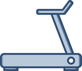Treadmill vector icon with transparent background. Changeable blue color design.